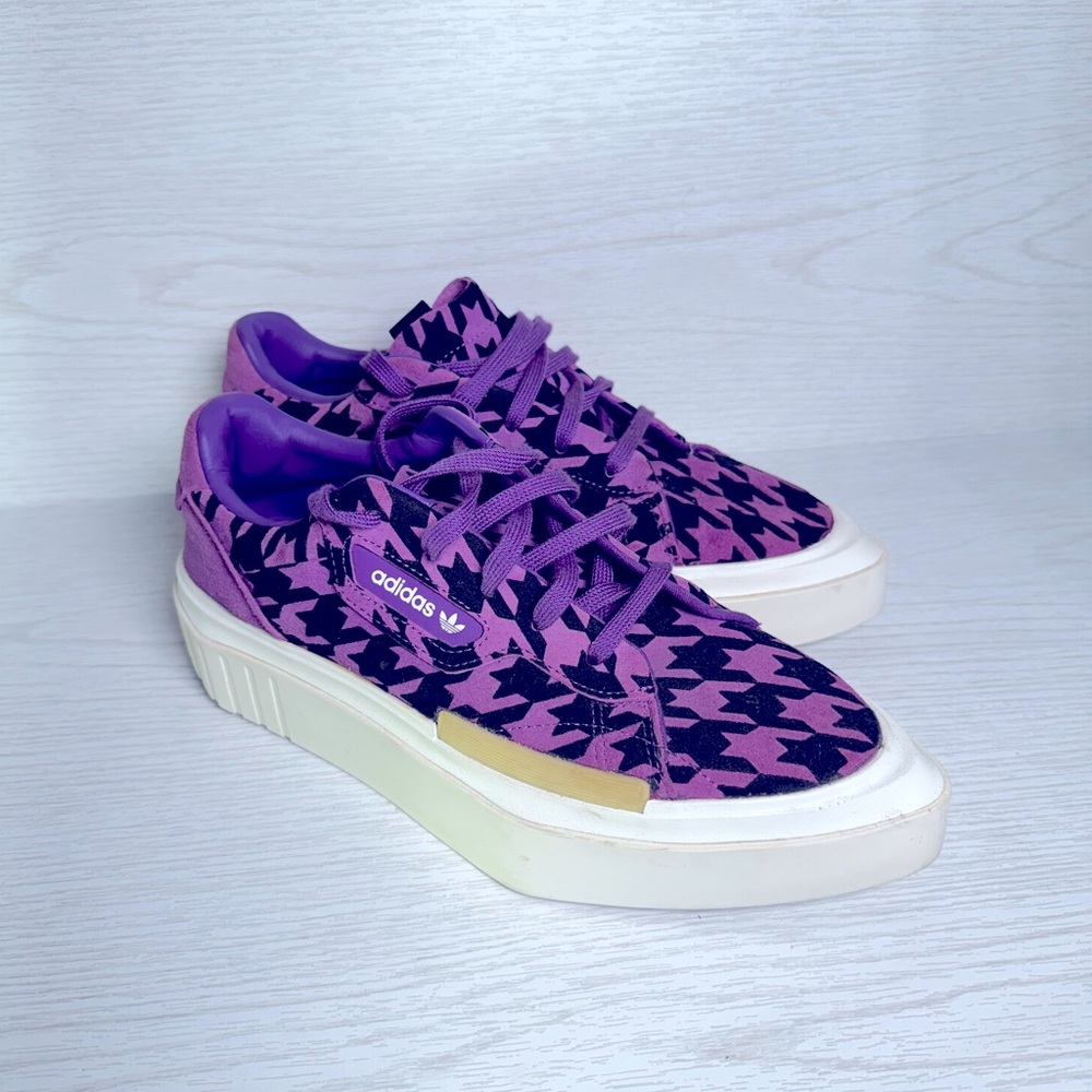 Adidas Purple Houndstooth Hypersleek Creepers style Sneakers Sz 9
